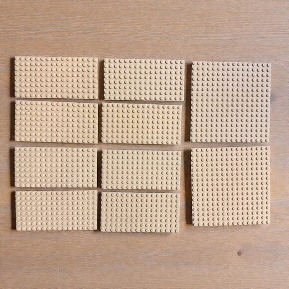 LEGO Tan Baseplates Lot Building Plates MOC Sand Beige Terrain Authentic - Picture 1 of 6